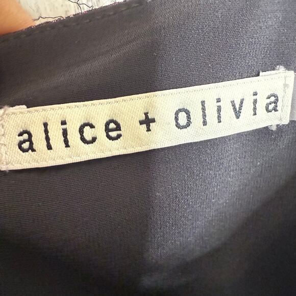 ALICE + OLIVIA Women's Size 6 Foss Cutout Metallic Striped Sexy Pleat Mini Dress - Picture 12 of 16